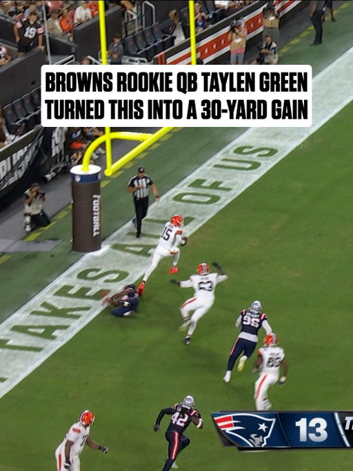 that's that 4.3 speed. @taylengreen 

NEvsCLE on Prime Video
Stream on @NFLPlus