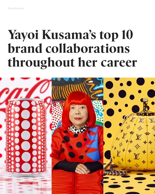 RIP (1929-2026) 🔴⚪️🔴⚪️🔴⚪️

Yayoi Kusama, the Japanese avant-garde artist known for her iconic polka dots, pumpkins and immersive Infinity Mirror Rooms, has died at 97. Her work made her one of the most recognizable artists in the world, but her influence extended far beyond the art world.

Throughout her career, Kusama collaborated with some of the world’s biggest brands, turning her instantly recognizable visual language into fashion, products, packaging and experiences.

Here are 10 of her most notable brand collaborations:

2000 Issey Miyake × Yayoi Kusama A collection with Issey Miyake that brought Kusama’s signature dots into his A-POC clothing.

2001 Coca-Cola × Yayoi Kusama A collaboration that transformed Coca-Cola vending machines and advertising into Kusama artworks.

2004 BMW MINI × Yayoi Kusama A custom MINI Cooper covered in Kusama’s signature polka dots, turning the car into a moving artwork.

2006-2016 UNIQLO × Yayoi Kusama Multiple collaborations that brought Kusama’s artwork to accessible, everyday clothing.

2009 iida × Yayoi Kusama A collection of limited-edition mobile phones, including the iconic handbag-shaped phone.

2011 Lancôme × Yayoi Kusama A limited-edition Juicy Tubes collection featuring Kusama’s artwork.

2017 XLARGE × X-girl × Yayoi Kusama A collaboration that translated Kusama’s signature motifs into streetwear.

2020 Veuve Clicquot × Yayoi Kusama A limited-edition bottle and gift box that turned champagne packaging into a collectible work of art.

2021 HEYTEA × Yayoi Kusama
A collaboration that brought Kusama’s colorful dots and flowers to packaging and the customer experience.

2012 - 2023 Louis Vuitton × Yayoi Kusama A long-running collaboration that transformed handbags, clothing, stores and pop-ups with Kusama’s visual language.

Kusama showed that a truly distinctive visual language can transcend the art world and become part of culture itself.

#yayoikusama #dots #art #branding #design #designinspiration