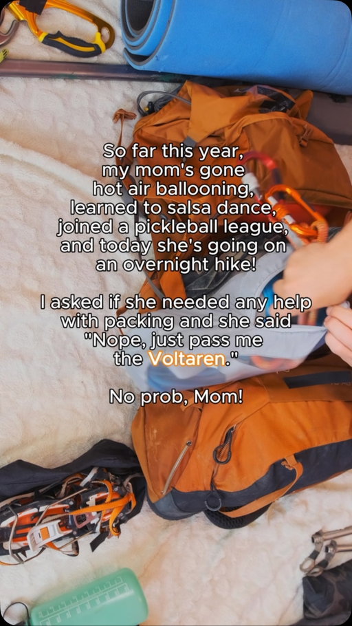 Just got influenced to be more active, see y’all on the trail with my gear & Voltaren!