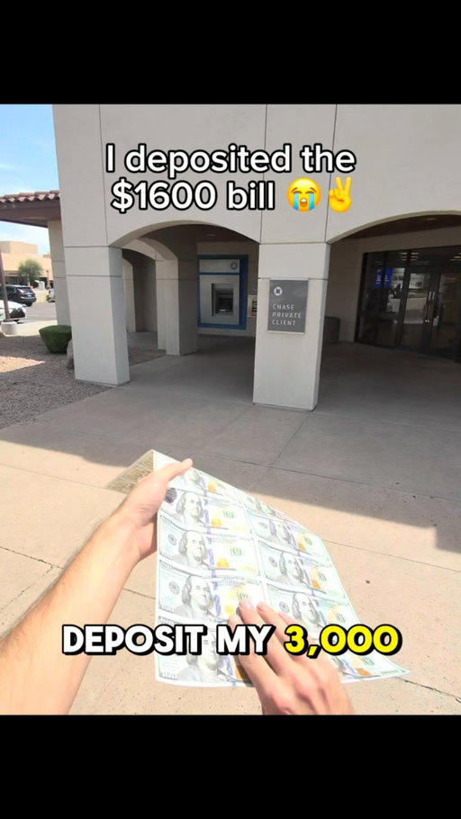 I deposited the $1600 bill 😭✌️476k followers for part 2