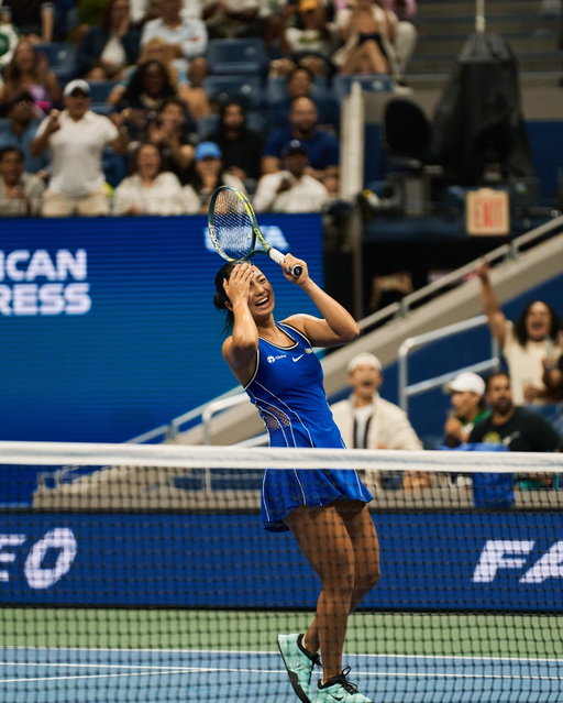First time on Ashe, couldn’t imagine sharing this moment with anyone else. @iva_jovic07 you were so good out there, and so were our Dads!😆