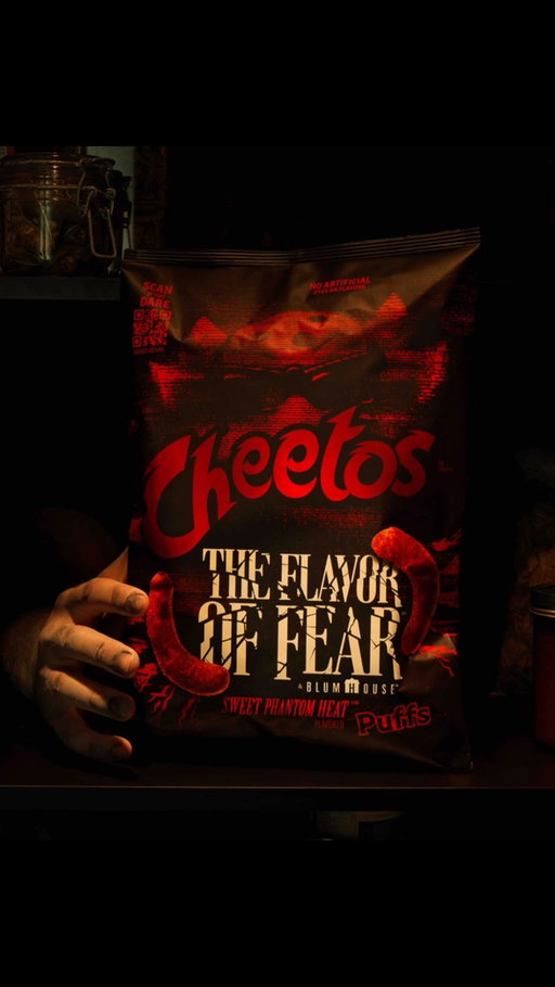 Fear has a new flavor. Introducing: Cheetos Sweet Phantom Heat Puffs. Cheetos and @blumhouse, horror’s definitive studio across film, TV, games and live experiences, are joining forces for a one-of-a-kind Halloween collaboration. Available 8/31 in a store near you. Grab a bag... if you dare.