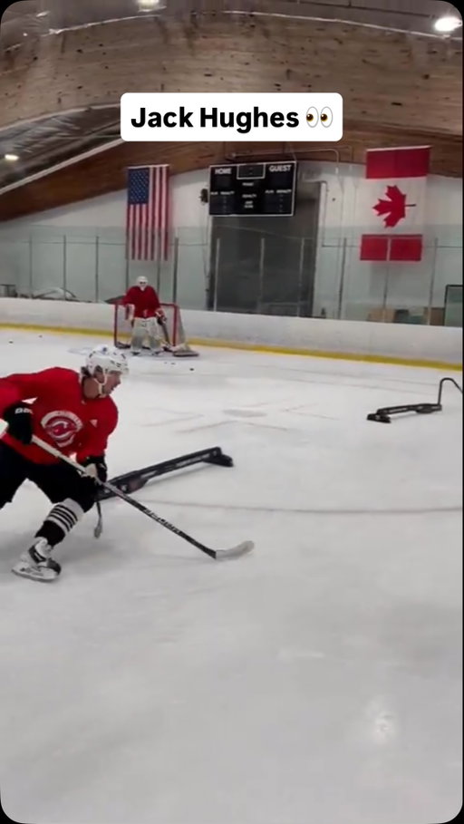 Jack Hughes putting in work before the 2026-27 NHL season. 👀

(via: @power_edge_pro / ig)