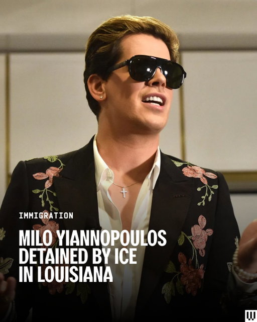 Milo Yiannopoulos, a British national known for his near-constant reinventions as a vizier within far-right American politics for more than a decade, has been detained by US Immigration and Customs Enforcement in Louisiana, according to the department’s records.

While it’s not clear which detention facility Yiannopoulos is currently being held in, the ICE directory instructs any family or legal representatives to contact the Enforcement and Removal Office in Alexandria, Louisiana, a processing center for the central part of the state, about 200 miles from New Orleans.

ICE and the Department of Homeland Security did not immediately comment on the matter or indicate plans to deport Yiannopoulos.

Tap the 🔗 in bio to read the full story.