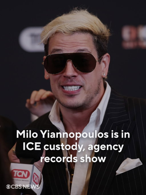 Far-right political commentator and deportation advocate Milo Yiannopoulos is currently in Immigration and Customs Enforcement custody facing a final order of removal, according to U.S. officials and agency records.

Yiannopoulos, who is British, was apprehended in the New Orleans area and is being held in a Louisiana ICE holding facility, the U.S. officials said.

CBS News has reached out to the Department of Homeland Security and ICE for additional details and the basis for his apprehension.