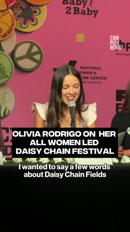 Olivia Rodrigo at her press conference in Los Angeles today breaking down her Daisy Chain Festival. ⁣
⁣
The all women festival will take place in Irvine, CA tomorrow and feature performances from Chapple Roan, Doechii, Santigold, Stevie Nicks, Olivia Rodrigo, and many more.