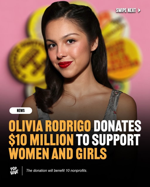 Olivia Rodrigo is donating $10 million to 10 nonprofits supporting women and girls through her Daisy Chain Fields initiative. The funding will help organizations continue their work creating opportunities, providing support, and advocating for women and girls.