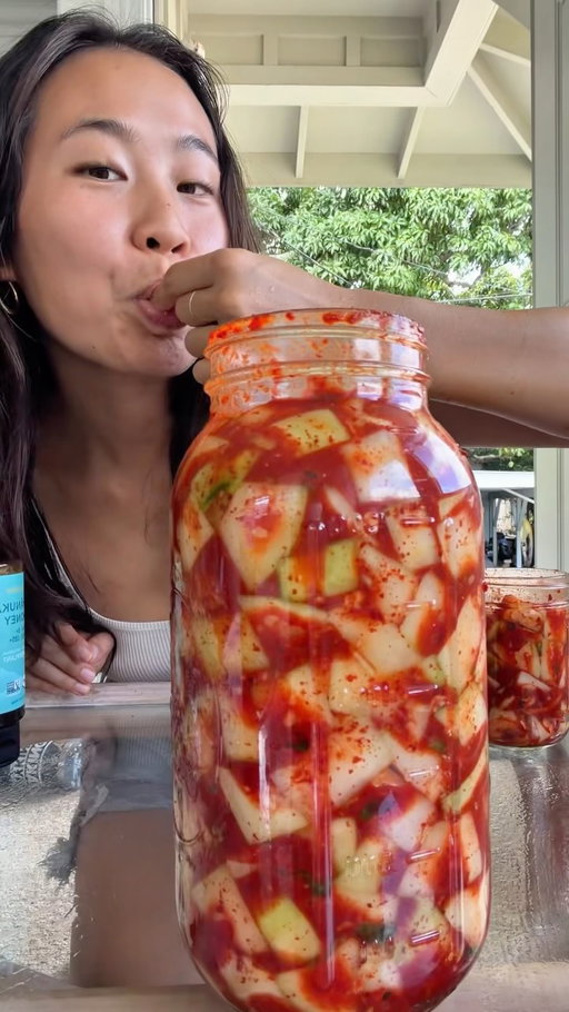 green papaya kimchi was surprisingly good!