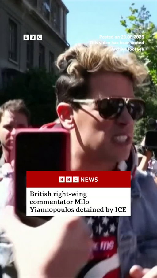 British right-wing political commentator Milo Yiannopoulos has been detained by Immigration and Customs Enforcement (ICE) and is awaiting deportation.
 
Yiannopoulos, a former editor of Breitbart News and onetime political aide to rapper Kanye West, appears to be held in Louisiana, according to Immigration and Customs Enforcement (ICE)’s inmate registry.
 
The Department of Homeland Security said he "was issued a final order of removal by an Immigration Judge on July 22, after failing to show up for his immigration hearing", and will remain in custody pending deportation.
 
The self-styled provocateur has called himself the "most fabulous supervillain on the internet". His critics call him a purveyor of hate speech.
 
Tap the link in @BBCNews’s bio to read more about his detention.
 
#MiloYiannopoulos #BBCNews