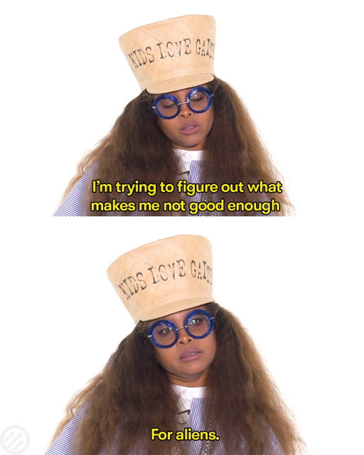 E.T., phone E.B. Watch Erykah Badu rate aliens, period tracker apps, and more at the link in bio.