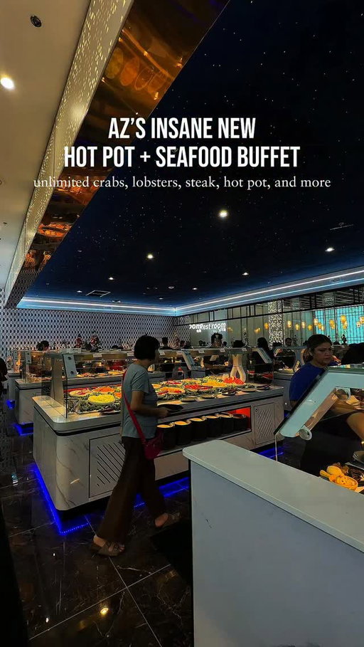 An insane hot pot and seafood buffet just opened in Tempe, and the variety is unbelievable.

For $26 - $40 you get unlimited seafood like crab legs, lobster, clams, and snails, plus a full hot pot and ramen station. There’s also a hot Chinese food section, steak, sushi, an entire dessert fridge, and even a dedicated boba fridge. 

I honestly can’t even name it all - definitely a spot you need to check out!
📍 @umi_buffet  @umipremiumbuffet 7810 S Priest Dr Tempe, AZ  85284