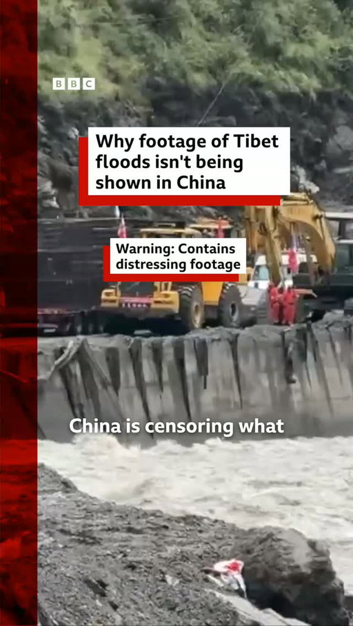 Dramatic footage showed the moment a torrent of water tore through Gyirong Port, one of the main border crossings between Nepal and Tibet, sweeping away all in its path as hundreds of people fled for their lives.
 
But while the scenes quickly spread on social media and onto screens around the world, that hasn’t been the case in China.
 
Tap the link in @BBCNews’s bio to find out why.
 
#China #Flood #BBCNews