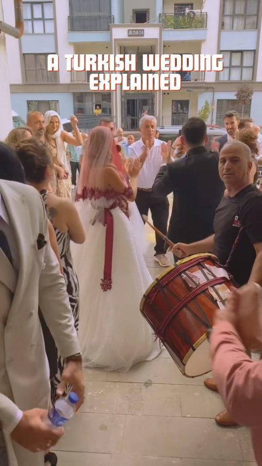 I married in Türkiye, and as a Colombian American, I got to experience some of the country’s most unique wedding traditions firsthand.

It started with gelin alma, when the groom arrives at the bride’s family home with family and friends, accompanied by loud Turkish drums and music, to pick up his bride.

But before I could enter, my wife’s sister blocked the way and demanded money. This playful negotiation is called kapı tutma, and apparently, there’s no getting the bride without paying up!

When I finally entered, my wife was waiting in a traditional red veil and embroidered belt, symbolizing love and purity. We then left in a decorated limousine as neighbors cheered and our wedding convoy honked through the streets.

At the venue, we started with a slow dance before everyone joined in for traditional Turkish dances like çiftetelli and halay.

Then came takı merasimi, where family and friends gave us gold and money to wish us luck as newlyweds.

We also celebrated kına gecesi, or henna night, filled with traditional clothing, henna, singing, and dancing. My wife also smashed a clay testi, a tradition meant to bring good fortune and ward off bad luck.

Turkish weddings are truly nonstop celebrations of family, tradition, music, and dance.

#Wedding #turkishwedding #turkish #turkishculture #turkey🇹🇷