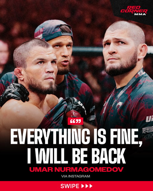Umar Nurmagomedov speaks for the first time after his loss at #UFCShanghai, reassuring everyone that he is OK and will come back stronger by fixing his mistakes.

“Everything is fine with me. Alhamdulillah. Thank you so much to everyone who writes. I will work on the mistakes, and I will be back.”
