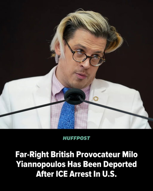 British far-right commentator Milo Yiannopoulos has been deported back to the United Kingdom after his arrest by American immigration authorities, U.S. officials said Saturday.

The U.S. Department of Homeland Security said Yiannopoulos was returned to his home country on Friday after being accused of overstaying after entering the U.S. legally in May 2019. Read more at our link in bio 👀 

🖊️AP