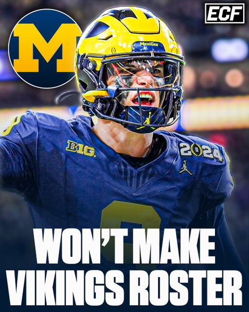 NBC Sports Analyst Alec Lewis believes that former Michigan QB and 1st Round Pick JJ McCarthy WON’T make the Minnesota Vikings roster 😬

“Lewis stated that “McCarthy’s comfort (or lack thereof) with being QB3 could dictate his future in Minnesota” and projects that the Vikings won’t carry him on the 53-man roster to begin the regular season.”

Thoughts? ⬇️