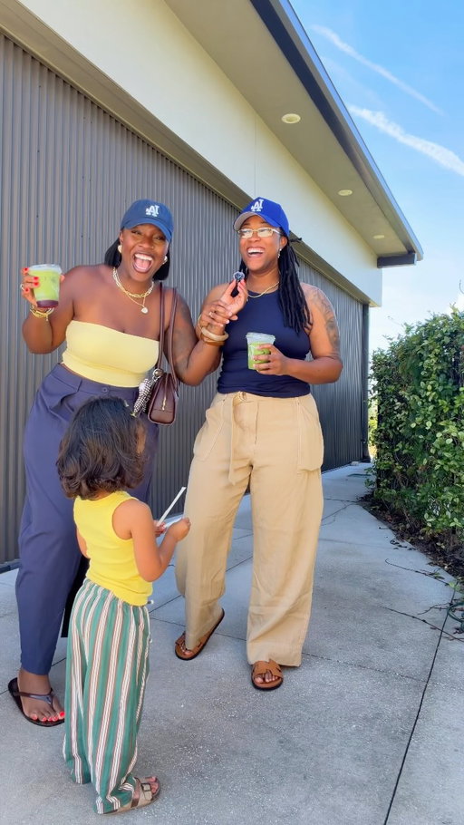 Ok I think my introvert wife is getting more comfortable with these 😂🥰 (it was her idea tho lol) and shout out to our daughter! Ugh, my heart! 🥹🥹🥹

Off to go dilly dally with my favorite folks 🫶🏾

Comment LINK to match us 🥰🔗