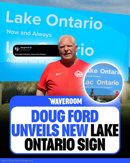 In response to Donald Trump, @fordnationdougford unveiled a new Lake Ontario sign earlier today 👀🌊🇨🇦