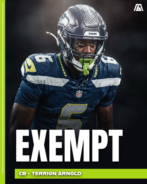 Terrion Arnold’s Seattle career starts on the sideline. 

The league will place the cornerback on the commissioner’s exempt list as soon as his #Seahawks contract is filed, meaning he gets paid but cannot practice or play. 

He faces eight felony counts tied to an alleged February incident in Tampa, has denied any involvement, and is due in court in October.