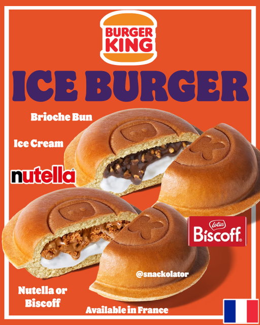 I would do some crazy things for an Ice Burger from Burger King!

In France they have Ice Burgers which take a brioche bun and fills it with soft serve ice cream and your choice of Nutella or Biscoff and then seals it up.

And while you might say it's not possible to do in the US, Jack in the Box is currently selling these kinds of burgers at a location in California so maybe this is the future?

Would you try an Ice Burger? And if so, what would you fill it with? I'd love one with Nutella or Biscoff, but maybe also Butterfinger, Reese's... the possibilities are endless!

#burgerking #fastfood #desserts #icecream #nutella
