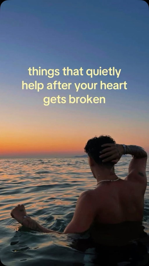 realizing that one day, you went the whole afternoon without thinking about what happened. #men #heartbreak #ad #hobby