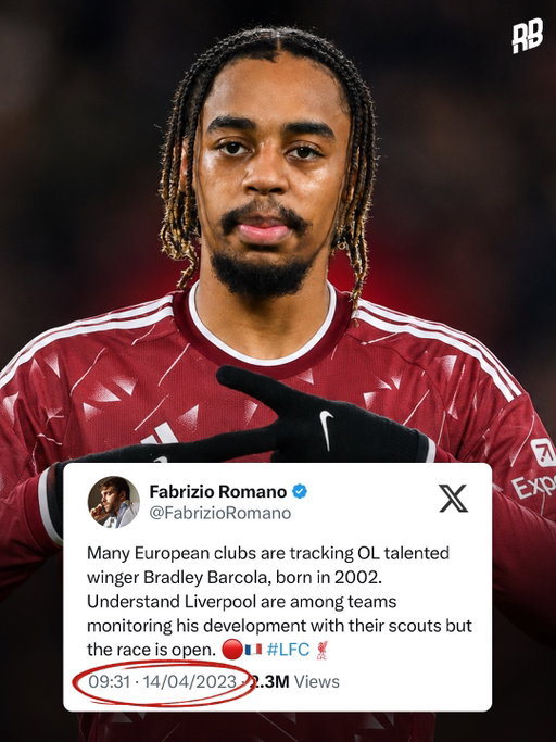 Back in 2023, when Bradley Barcola was 20-years-old, Liverpool were one of the clubs most interested in signing the winger from Lyon. 3 years later, they’re about to sign him for more than £100 million 🤯💰

Picked up 16 G/A in 31 games in his breakout season at Lyon and had half of Europe trying to sign him. Ended up going to PSG, winning everything there was to win… and now he’s taking on the Premier League. It’s gone full circle 😮‍💨
