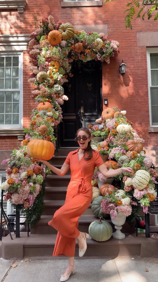 More pumpkins, please 🎃 The stoop is ready for fall with my favorites from @potterybarn . The best, most realistic faux botanicals and pumpkins in every shape and size!