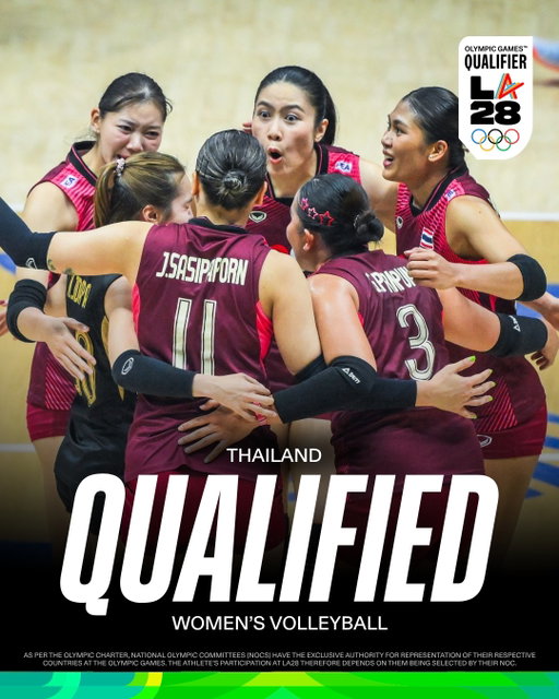 Historic weekend in women's volleyball! 🏐

🇹🇭 Thailand claims the @avcvolley Women's Volleyball Continental Championship title and qualifies for the Olympics for the first time in team history.
🇨🇦 Canada earns its ticket to the Olympics for the first time in 32 years.

#RoadToLA2028 #OlympicQualifier