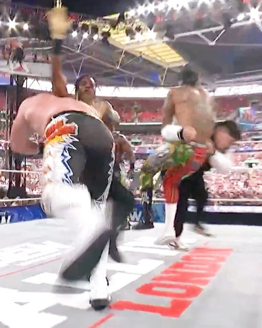 Boom & Doom and The Hurt Syndicate conquer Shane Taylor Promotions! 💥💥💥 @a.j.andbigjustice  @BobbyLashley @SheltyB803

The #AEWAllIn London Buy-In is LIVE NOW!
