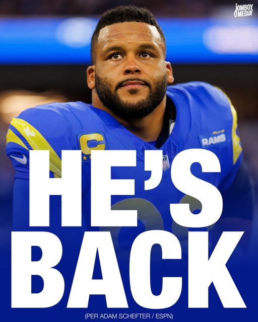 Aaron Donald is coming out of retirement, signing a one-year, $20 million deal with the Rams, per @adamschefter