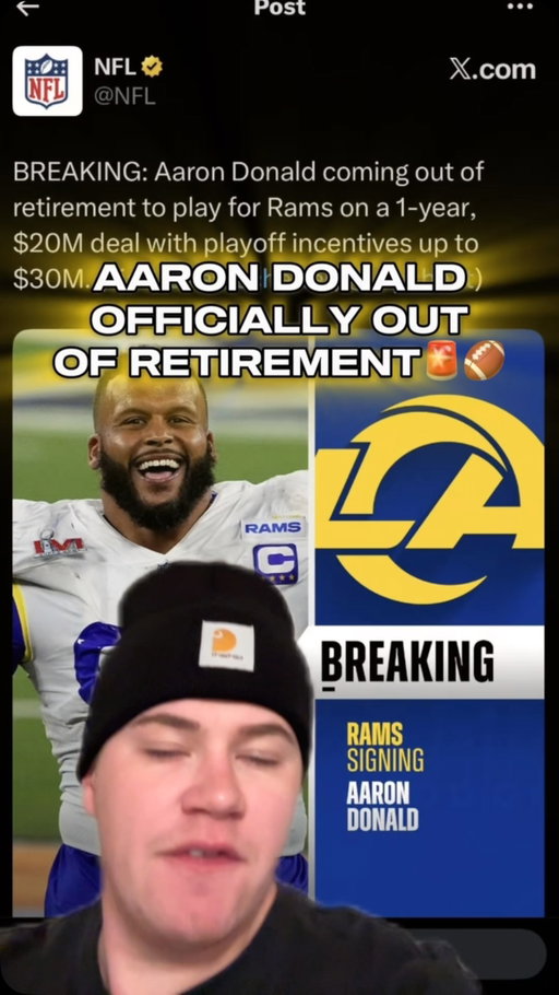 AARON DONALD OUT OF RETIREMENT😳🚨🏈 #NFL #football #rams #sports #funny