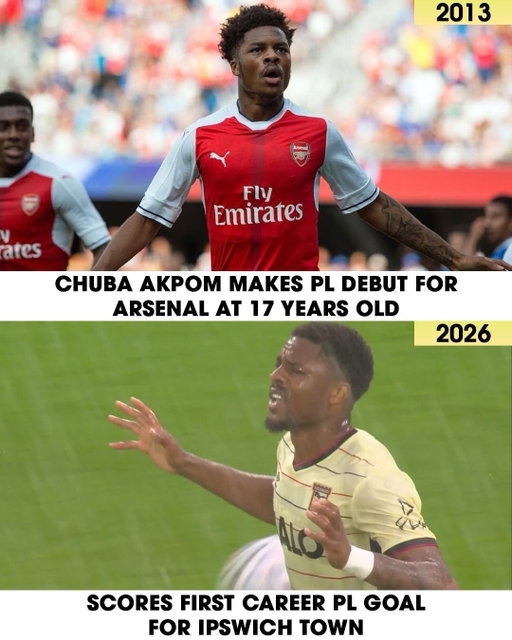 A GOAL 13 YEARS IN THE MAKING 💙

Ipswich Town’s Chuba Akpom scored his first Premier League goal Sunday against Manchester United, just shy of 13 years after debuting in the PL with Arsenal. 

The Hale End product’s persistence has paid off in a professional career that has taken him to Belgium, Greece, the Netherlands, France, and back to England 👏