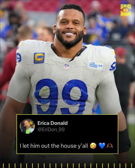 Aaron Donald’s wife, Erica, was the real reason why he returned to football 🤣🐐