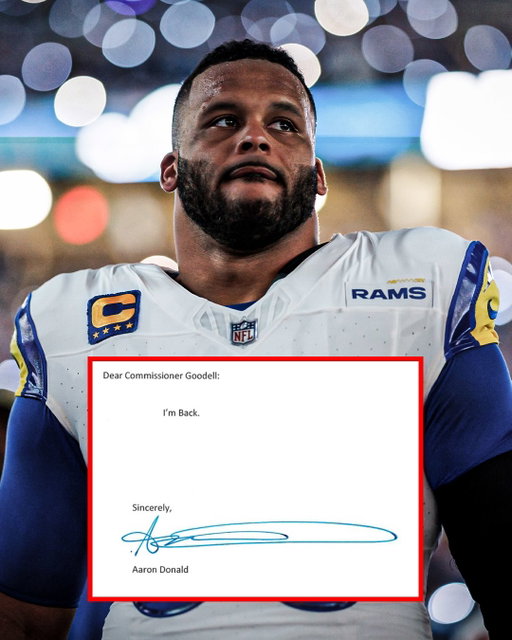 Aaron Donald’s message to Roger Goodell announcing his return 🔥

(📸: @rams)
