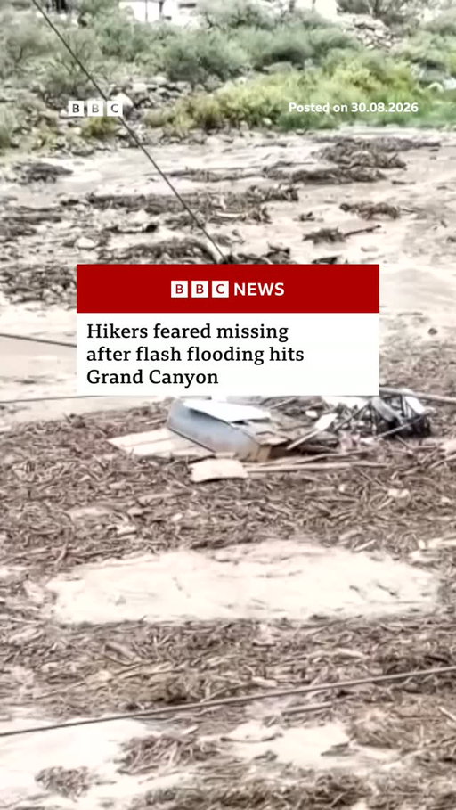 More than 20 people are thought to be missing or unaccounted for after flash flooding swept through parts of the Grand Canyon.
 
It hit at around 14:30 local time (22:30 BST) on Saturday in Bright Angel Canyon and Phantom Ranch area, according to the National Park Service (NPS).
 
Sixty-two people have so far been airlifted out of the area, with more expected to follow. No injuries have been reported.
 
Tap the link in @BBCNews's bio for more details on the flooding.
 
#BBCNews