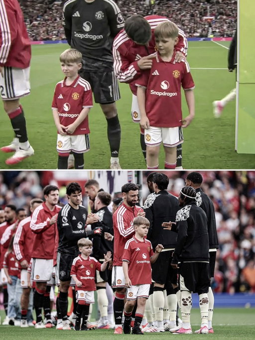❤️‍🩹 The two sons of police officer Matthew Blades, who tragically lost his life in a wrong-way crash on the A66 near Middlesbrough last Saturday, led out Man United as mascots against Ipswich. 🥺🕊️

A class touch from everyone involved 🙏