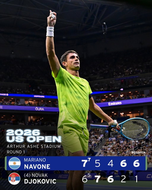 Mariano Navone moves on with a big Round 1 win over Novak Djokovic!