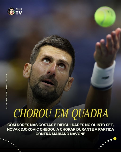O TEMPO CHEGANDO 😕

Durante a sua derrota contra o argentino Mariano Navone, Novak Djokovic pediu atendimento médico por conta de dores nas costas. No quinto set, mesmo com o apoio da torcida, Djoko chegou a chorar. 

#CoberturaCazéTV #Tênis