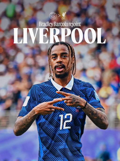 @bradley_dls quitte le PSG et rejoint Liverpool, où il retrouvera Hugo Ekitike ! ✍️🔴

Bradley Barcola leaves PSG to join Liverpool, where he’ll reunite with Hugo Ekitike!