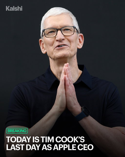 Tim Cook is serving his final day as Apple CEO after leading the company for 15 years. 

John Ternus will take over as CEO on September 1, while Cook remains at Apple as executive chairman.