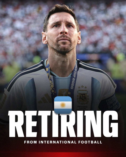 Breaking: Lionel Messi announced that he is retiring from the Argentina national team.