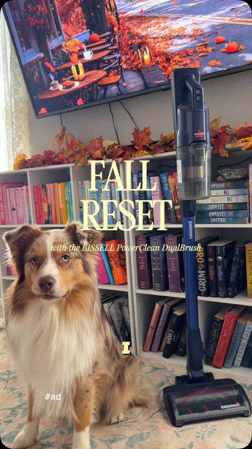 #ad My fall reset just got a whole lot easier with @BISSELLclean 🍂🤎 

With two dogs and carpet, I feel like there’s ALWAYS pet hair hiding somewhere, but the BISSELL PowerClean DualBrush has been a game changer. The BISSELL PowerClean DualBrush is now $259.99 on Amazon through October 4! Click the link in my bio to shop & take advantage of the promotion! What’s the one spot in your house that collects the most pet hair? 👀 #PowerCleanDualBrush #cleanwithme #fallreset #dogs