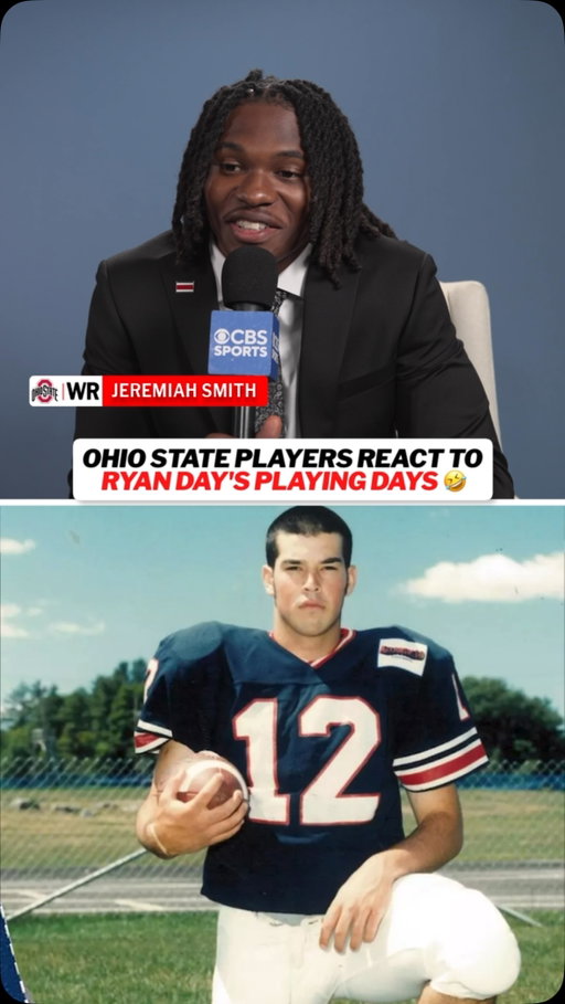 Ohio State players had fun reacting to some of Ryan Day’s best moments from his playing days at New Hampshire 😂