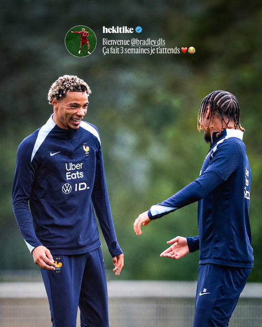 Le message de bienvenue d’@hekitike à @bradley_dls, son nouveau coéquipier à Liverpool 😁✍️

Hugo Ekitike’s welcome message to Bradley Barcola, his new teammate at Liverpool.