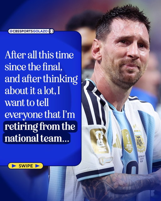 Lionel Messi with a touching statement to announce his retirement from the Argentina national team 😢❤️