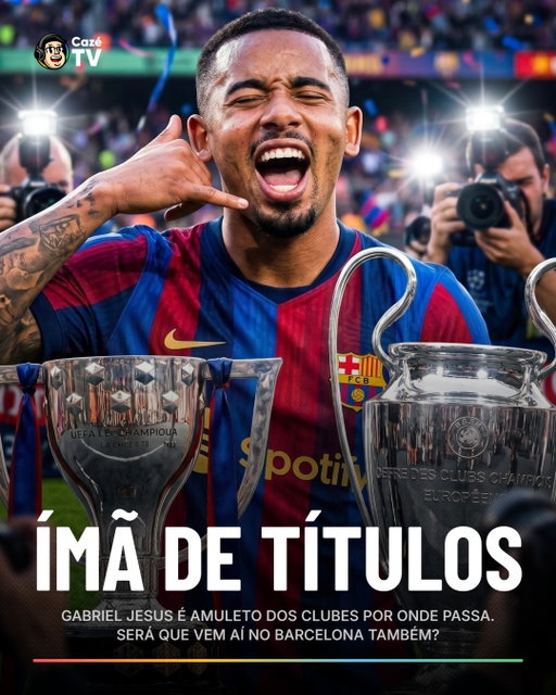O CARA ATRAI OS CANECOS, PÔ! 🏆🏆🏆 Será que o reforço do Barça vai levantar muitos troféus com os culés? 🔵🔴 

🚨E HOJE TEM BARCELONA X RAYO VALLECANO, AO VIVO, A PARTIR DE 15H30 NA CAZÉTV! VEM COM A GENTE!

#CoberturaCazéTV #LaLigaNaCazéTV #GabrielJesus  #Barcelona #cztv11