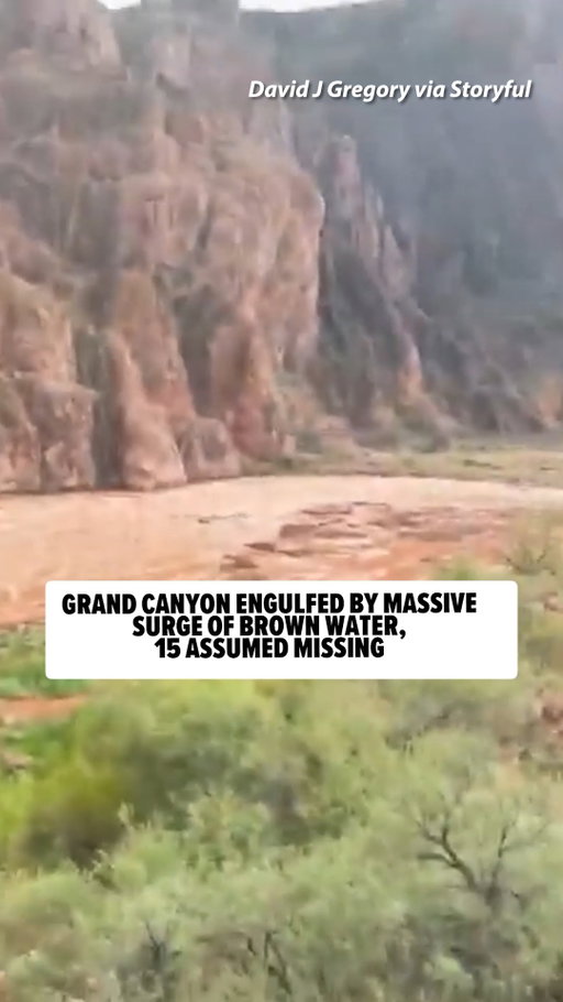 ⛰️🌊 A powerful flash flood tore through the Grand Canyon ... leaving roughly 15 people unaccounted for and forcing dozens of others to evacuate.

🎥: David J Gregory via Storyful