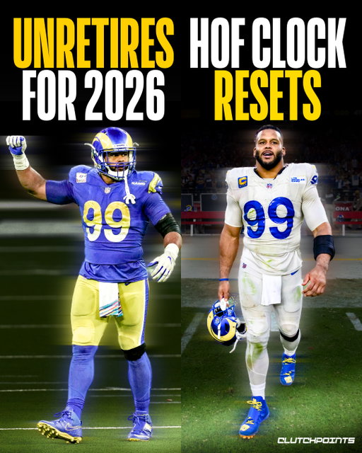 Stepping back onto the field carries a unique cost for a absolute legend. By officially coming out of retirement to join the Los Angeles Rams for the 2026 season, Aaron Donald resets his mandatory five-year waiting period for the Pro Football Hall of Fame.

Originally lock-and-loaded as a first-ballot headliner for the Class of 2029, No. 99 will now have to wait until at least 2032 to put on his Gold Jacket in Canton.

For Donald, pushing back a guaranteed individual honor is a price he’s more than willing to pay. Teaming up with Myles Garrett to form one of the most terrifying defensive fronts in recent NFL history gives him an immediate, real shot at claiming a second Super Bowl ring.

Canton can wait, Aaron Donald is focused on wrecking game plans today.