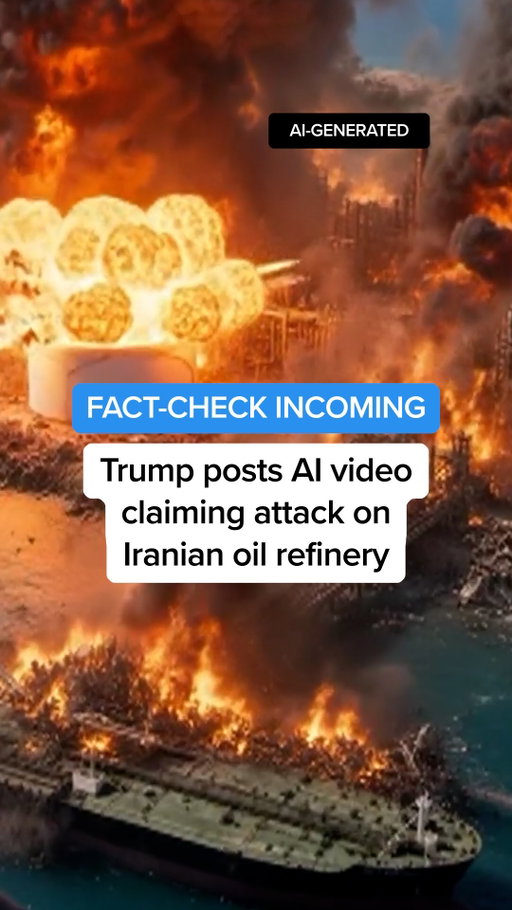 President Trump posted an AI-generated video depicting U.S. strikes on Kharg Island, a key Iranian oil refinery, despite no such attack actually taking place amid the countries’ exchange of airstrikes over the weekend.

MS NOW’s @rohdednyc has the latest on this most recent escalation, and why the president’s post is another example of Trump’s problematic messaging around the war.

#trump 
#ai 
#iranwar