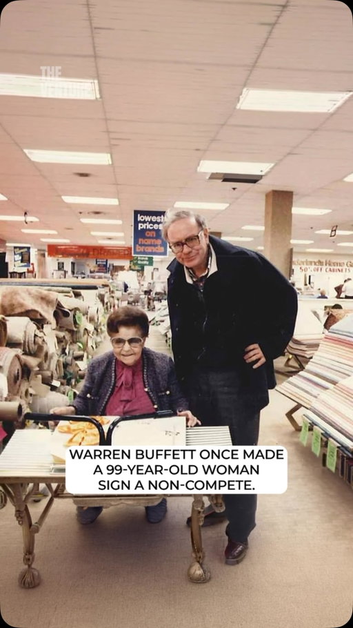 Buffett bought Nebraska Furniture Mart after asking one question. Do you owe any money? Her answer is the whole business.

Blumkin sold at $3.98 where the big Omaha stores charged $6.98, and they sued her four times for it. She won every case, and the price was never really the point. A shop carrying debt has to cover its interest out of margin, so it needs prices to stay high, which is why the big stores fought so hard to keep them there. Blumkin owed nobody anything, so she could trade at a margin that would have killed her competitors and keep doing it forever.

The second thing Buffett learned cost him more. At 95 she fell out with the grandsons running the shop and quit, opened a rival store across the street, and her customers walked over with her. He had bought the building and she had kept the business, so he bought her out a second time and made a 99 year old sign a non-compete.

She went back to work until she was 103. She had arrived from Russia with $500 and never learned to write, so she signed that $60 million contract with a scrawl. Nebraska Furniture Mart now sells more than a billion dollars a year.

Follow @theventure for the greatest founder stories ever told.